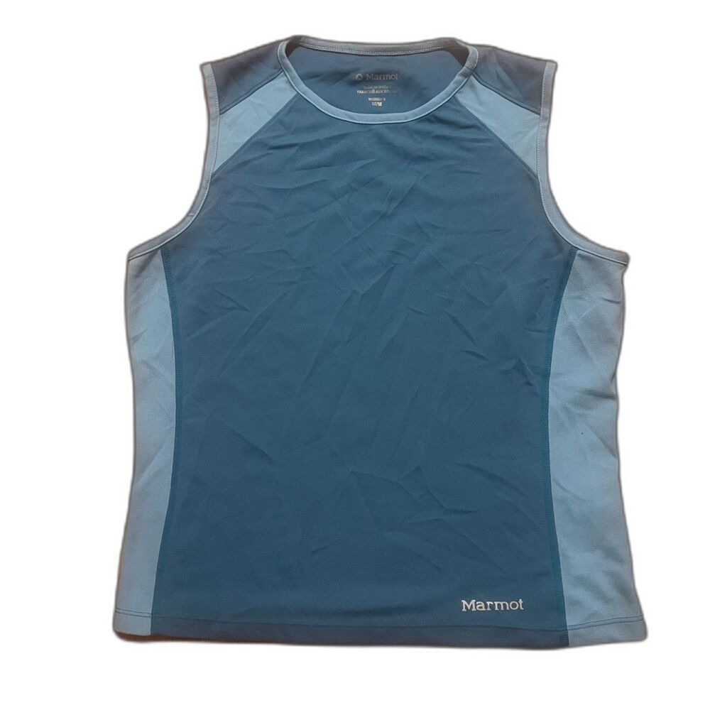 Marmot Blue exercise sleeveless workout tank Size M P2P = 18.25"